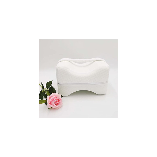Orthopaedic Knee Pillow for Sleeping on Side, Two Covers, Pair of Earplugs, Memory Foam Knee Support, Leg Positioner for Spine Alignment, Legacy