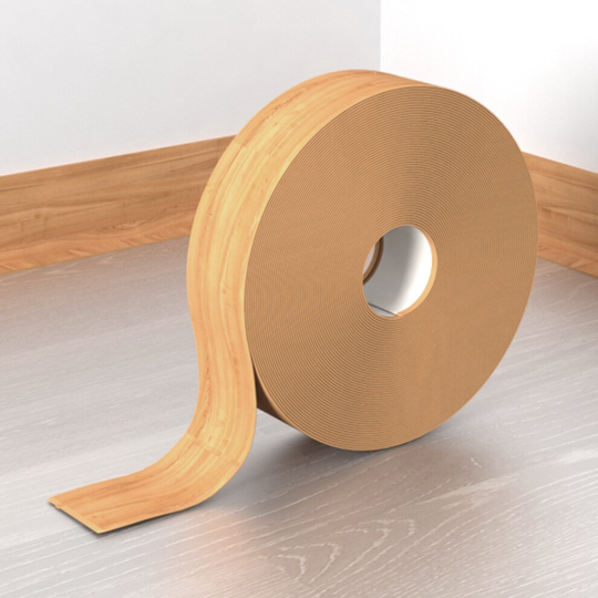 (Natural Oak, (5m*20mm*50mm)) Skirting Board SELF-ADHESIVE Flexible PVC Strip Tape Joint Wall Foor