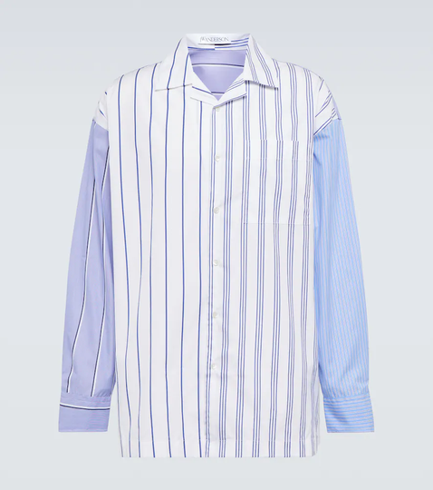 Striped cotton-blend shirt