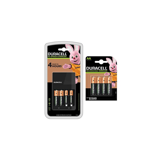Duracell CEF 14 AA & AAA Battery Charger with 6 AA & 2 AAA Rechargeable Batteries