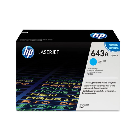 HP HP 643A Standard Capacity Cyan Toner Cartridge 10K pages for HP Color LaserJe