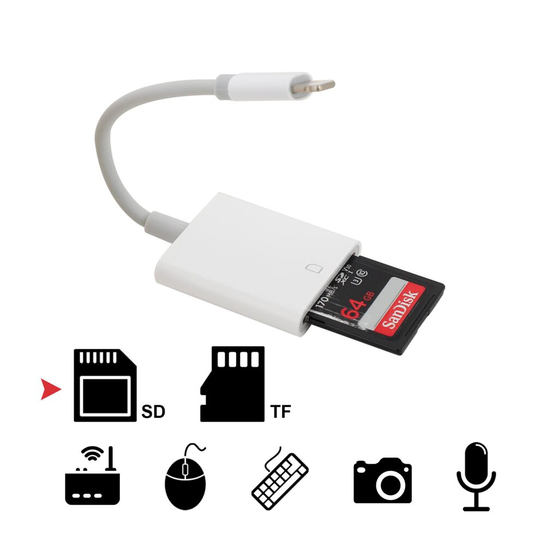 3 in1 SD Card Reader USB Camera Connection Kit for Apple iPad/iPhone
