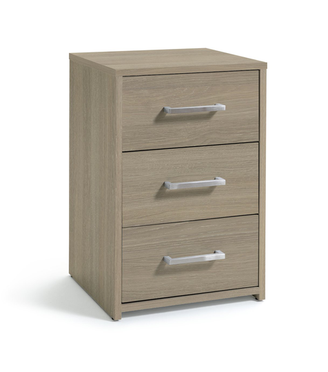 Argos Home Oslo 3 Drawer Bedside Table - Grey Oak Effect