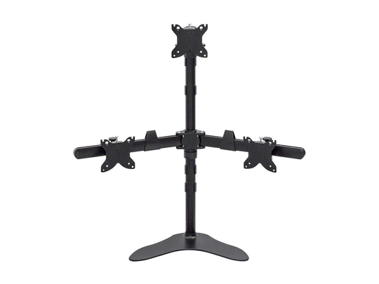 Triple Monitor Pyramid Free Standing Desk Mount for 15-30in Monitors