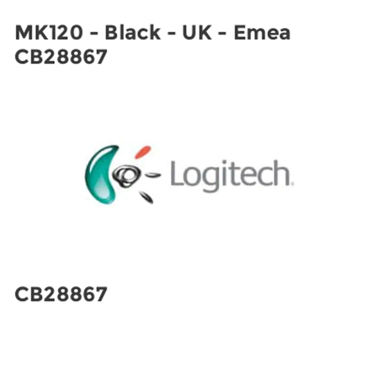 Logitech MK120 - Black - UK - Emea CB28867- you get 8