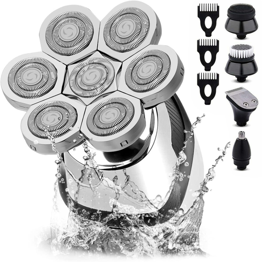 7D Electric Head Shaver Men 5 in 1 Electric Rotary Razor Beard Trimmer