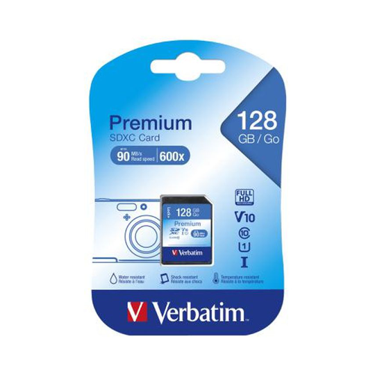 Verbatim SDHC Media Memory Card SD 2.0 FAT32 Class 10 Read 10MB/s Write 10MB/s 1