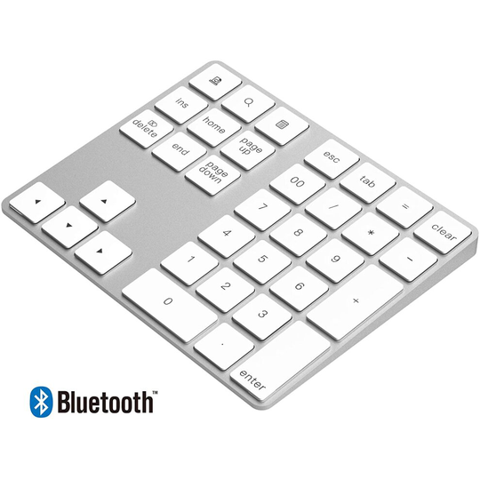 Cateck Bluetooth Numeric Keypad, Aluminum Wireless Bluetooth 34-Key Number pad with Multiple Shortcuts for Computer Laptop Windows Surface Pro Apple