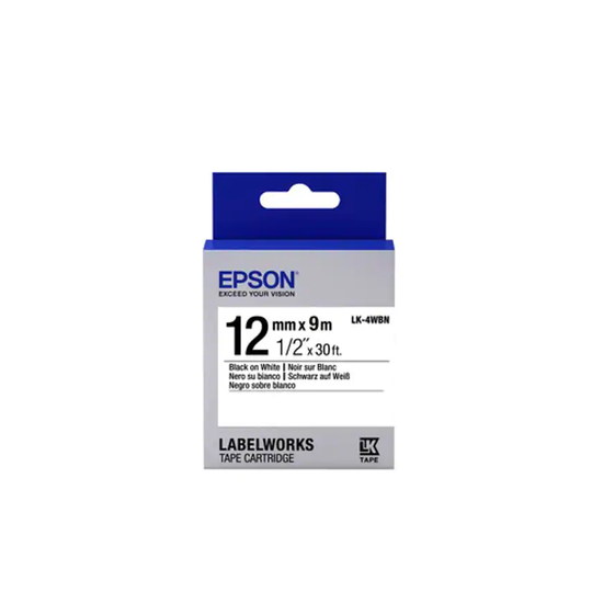 Epson Tape - Lk-4Wbn Std Blk-/Wht 12/- you get 10