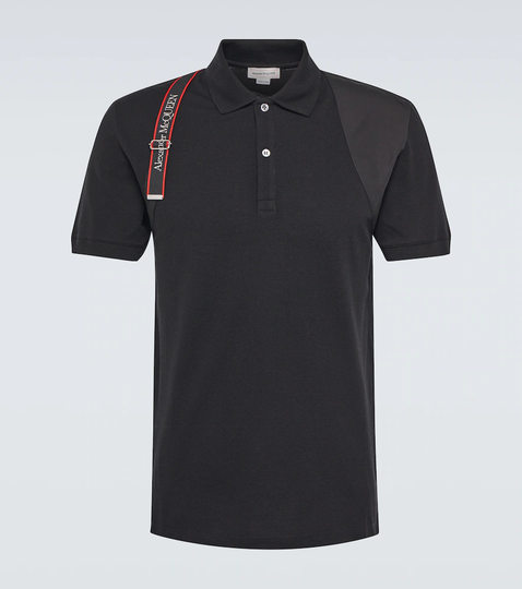 Harness cotton polo shirt