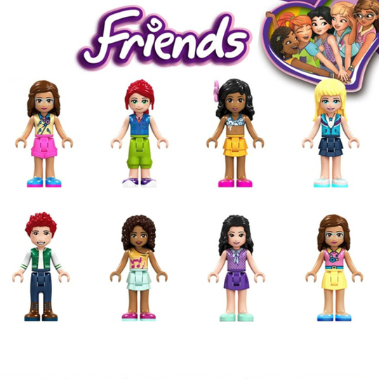8PCS/SET Friends Girls Mini Figures Building Blocks Kids Toys XMAS