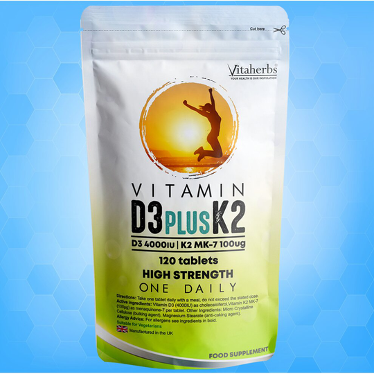 Vitamin D3 4000iu Plus K2 MK-7 100ug 120 Easy to Swallow Micro Tablets