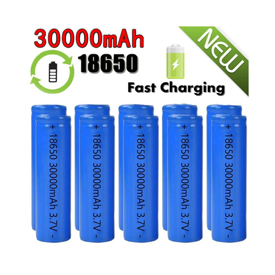 (8PCS) 18650 3.7V 30000mAh Rechargeable Li-ion Battery