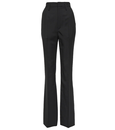 Wool twill high-rise pants