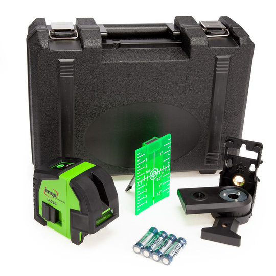 Imex LX22g Cross Line Plumb Green Laser Level with Magnetic Bracket in Case