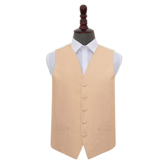 Champagne Solid Check Wedding Waistcoat 40'