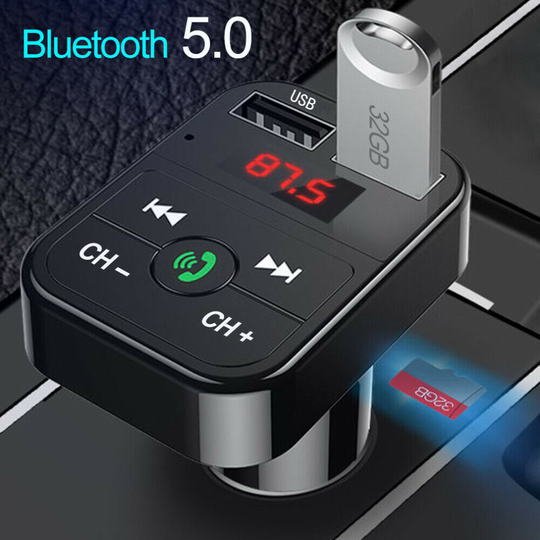 Wireless Bluetooth FM Transmitter MP3 Player Car Fast Charger Adapter