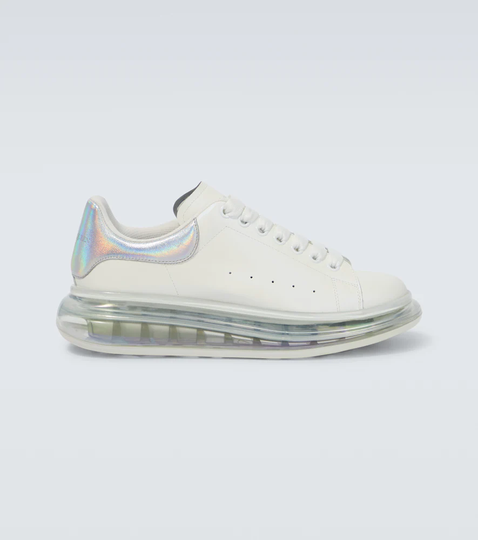 Oversized iridescent leather sneakers