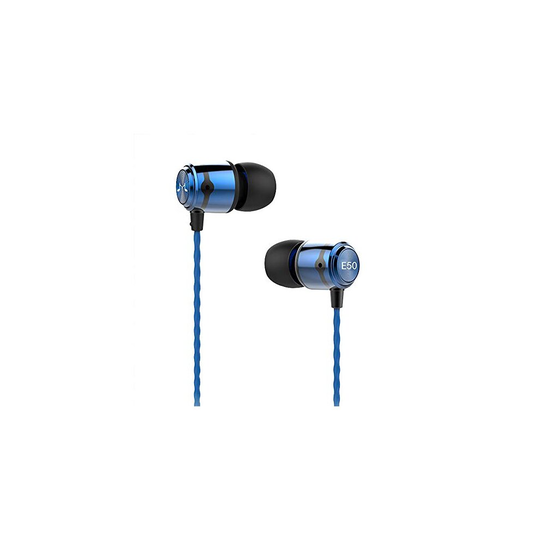 SoundMAGIC E50 Professional Sound Isolating Earphones, In-Ear Monitors, Wired Earbuds Headphones, HiFi Stereo,3.5mm Jack, No Mic, Blue