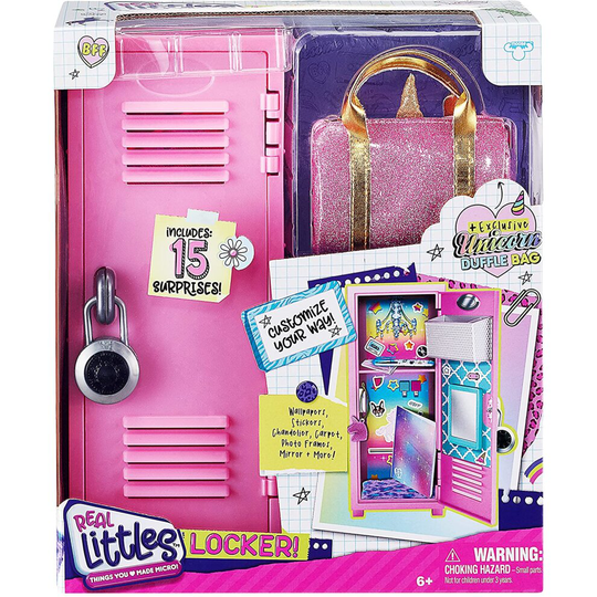 Real Littles Locker with Duffel Bag and15 Surprises Inside Toy Set