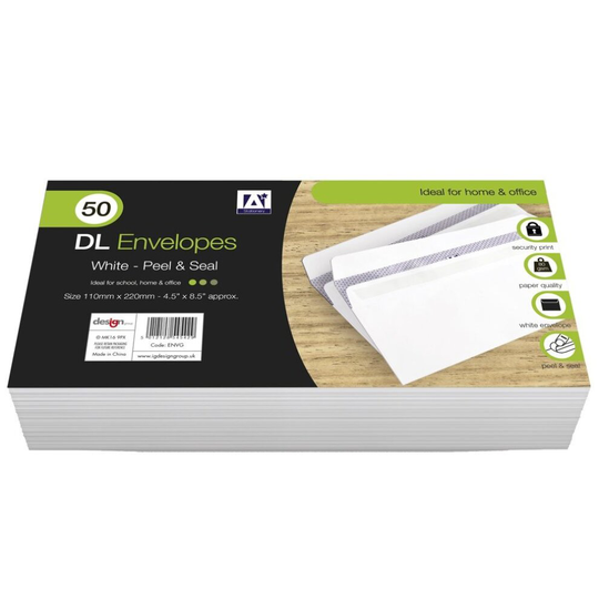 Anker DL Peel & Seal Envelopes Pack 50 White [ENVG]
