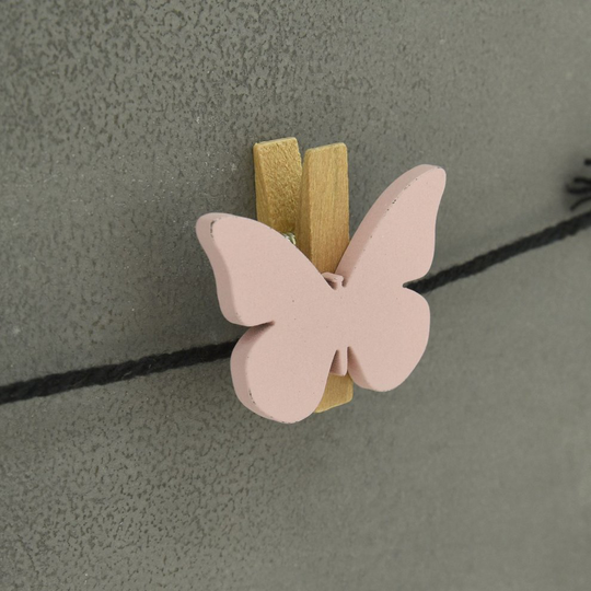 Photo Memory Board Hanging String Butterfly Clip Granite Effect Picture Frame