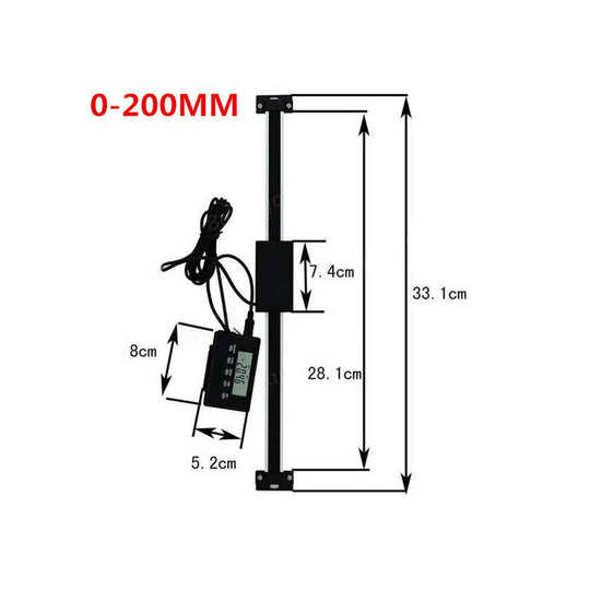 (0-200mm) Magnet Digital Readout Display Linear Scale Rulers