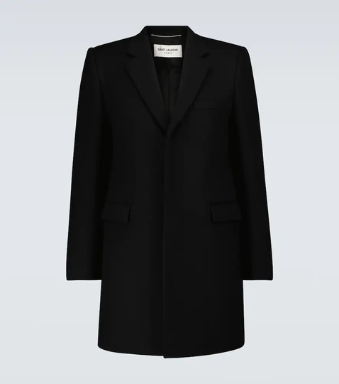Single-breasted wool coat