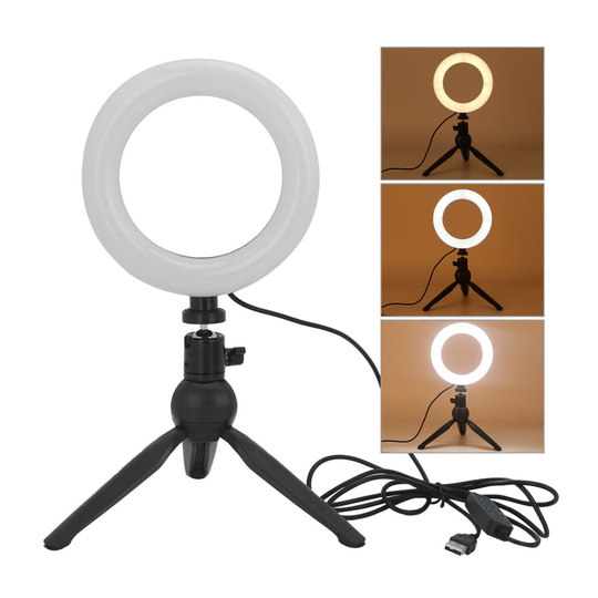 LED Ring Light Dimmable Tripod Diffuser & Stand for Studio Photo Video