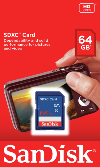 SanDisk Blue SDXC Memory Card - 64GB