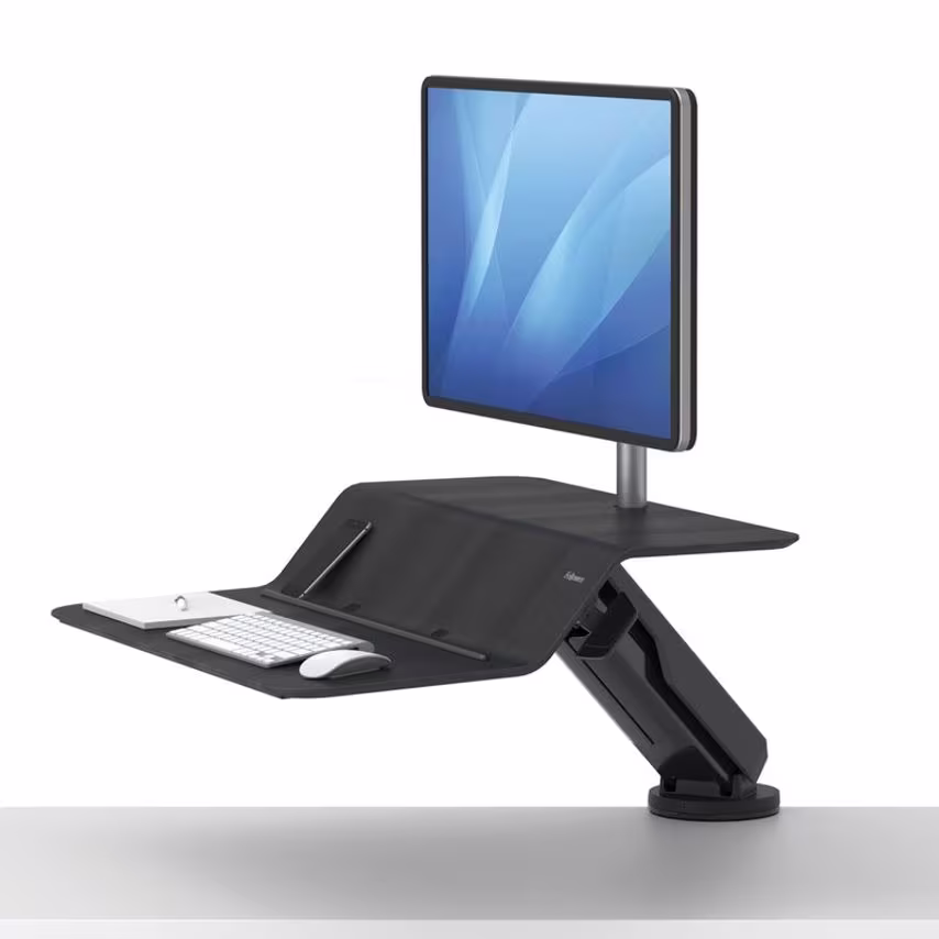 Fellowes Fellowes Lotus RT Sit Stand Workstation Single Black 8081501