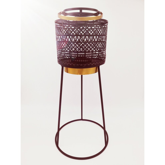 Metal Candle Holder Lantern Tripod Out Of Africa Black Lamp Stand Home Aztec New