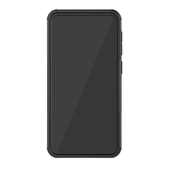 (Black) Slim Armour Shockproof Case Cover Stand + LCD Guard for Samsung Galaxy A10