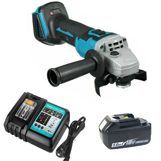 Cordless Angle Grinder 125mm+Battery+Charger-Makita Battery Compatible
