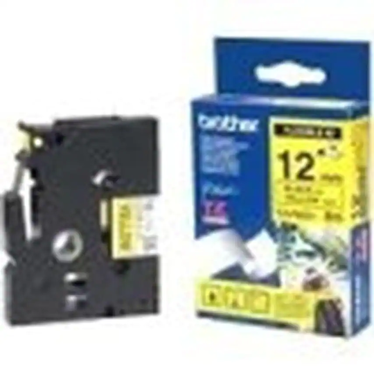Brother P-touch Paper Bro 12MM Black on Yellow Flexi Tape