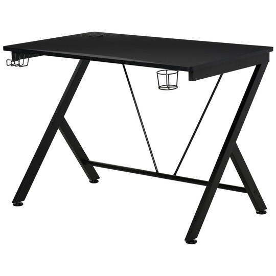 HOMCOM Gaming Desk Computer Table with Cup Holder, Headphone Hook