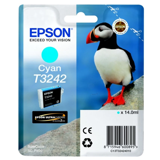 Epson Epson T3242 Puffin Cyan Standard Capacity Ink Cartridge 14ml - C13T3242401
