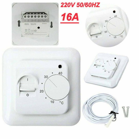 16A Electric UnderFloor Heating Thermostat Control Switch+ Floor Sensor