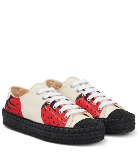 Printed canvas espadrilles