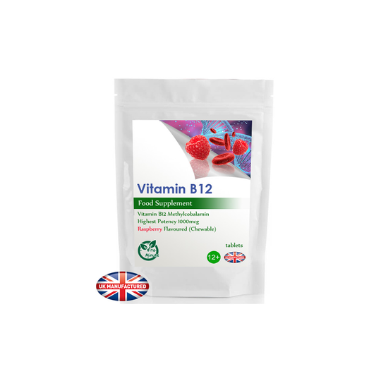 Vitamin B12 Methylcobalamin 1000mcg (30 Tablets) Melting Raspberry, UK
