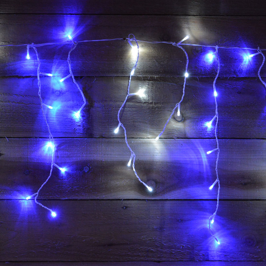 5.9m (300 LEDs) Snowtime Outdoor LED Icicle Lights in Blue & White