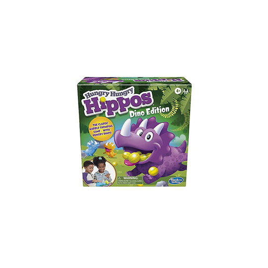 Hasbro Gaming Hungry Hungry Hippos Dino Edition Board Game, Pre-School Game for Ages 4 and Up; for 2 to 4 Play