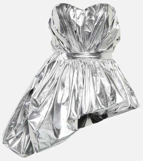 Peplum metallic bustier