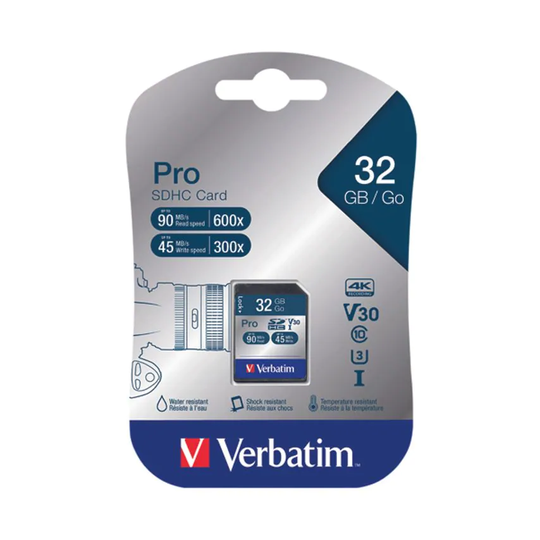 Verbatim Pro SDHC Memory Card Class 10 32GB 47021