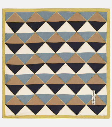 Printed silk twill scarf