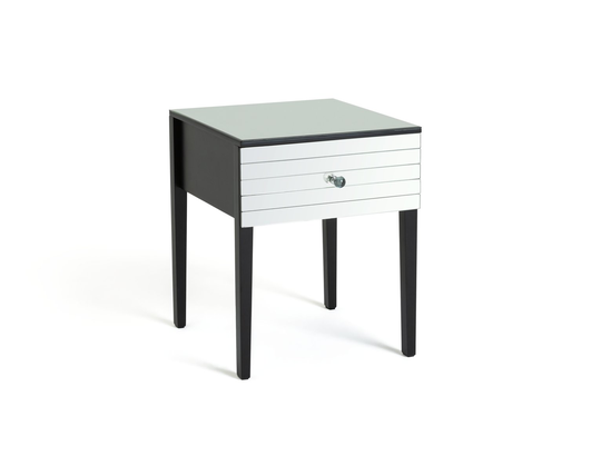 Habitat Hepburn Mirror 1 Drawer Bedside Table - Black