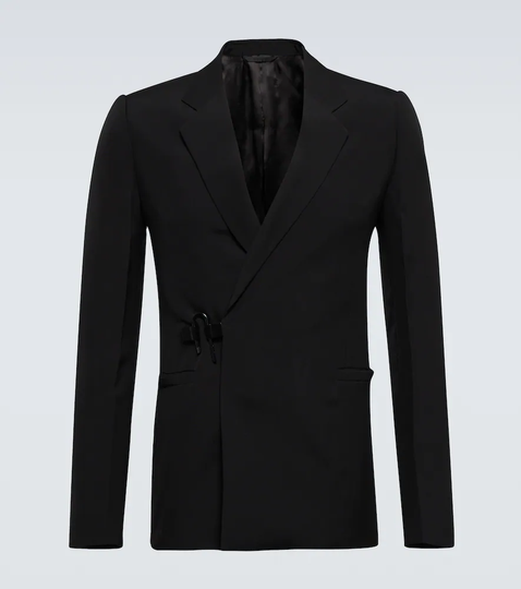 Slim-fit technical wool suit jacket