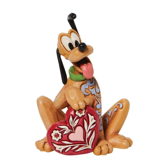 Disney Traditions Pluto with Heart Mini Figurine