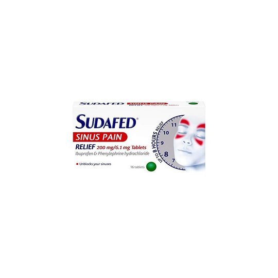Sudafed Sinus Pain Relief Tablets, Pack of 16