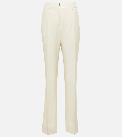 High-rise mohair and wool pants